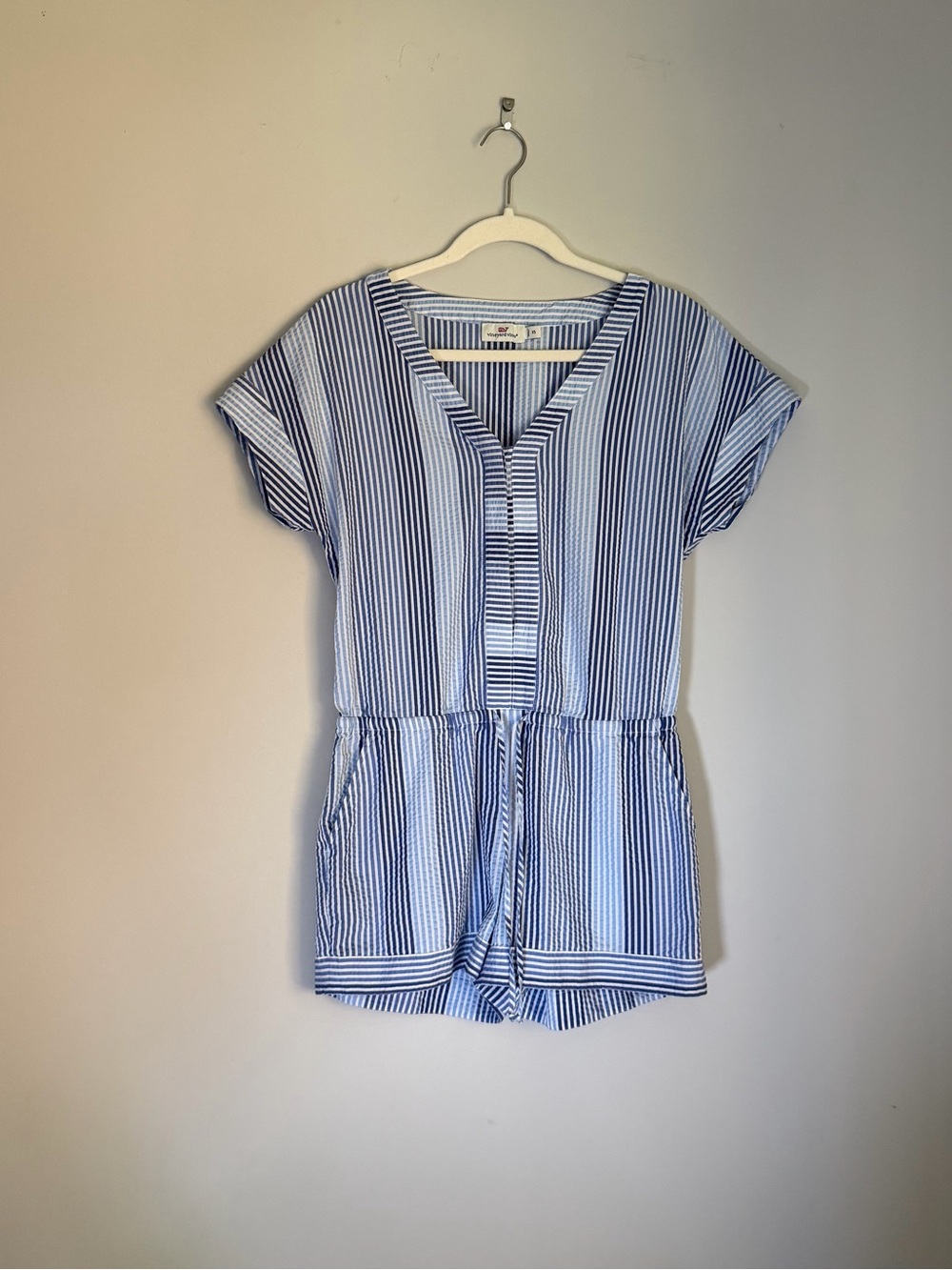 Vineyard Vines Blue Striped Romper XS